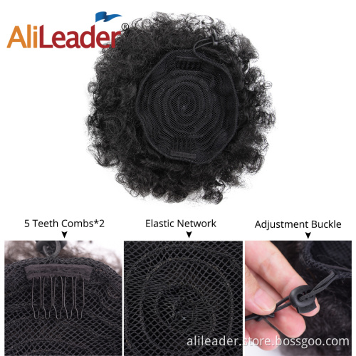 Synthetic Chignon Hair Afro Kinky Curly Drawstring Bun